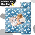thumbnail image 4 of Pink Butterfly Geometric Pattern Teens Toddler Nap Mat with Pillow, Sleeping Mat Bag for Preschool Daycare 60"x20", 4 of 6