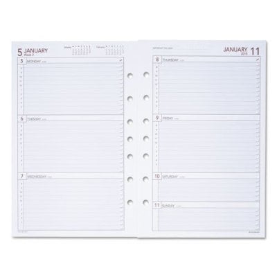 Weekly Calendar Refill (061-285Y Day Runner Express Dated Planner Refill - Weekly - 5.50