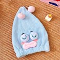 thumbnail image 5 of Hair Towel Hat Soft Elastic Frizz Reduction Cute Big Eyes Design Hair Drying Wrap for Shower Beach, 5 of 5