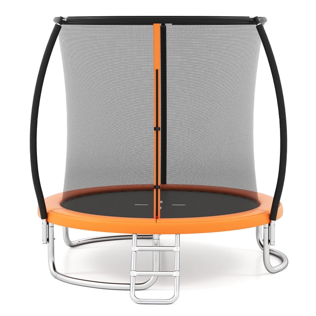 Gymax Trampoline Extérieur de 8 Pi Trampoline Récréatif Robuste avec Filet de Sécurité