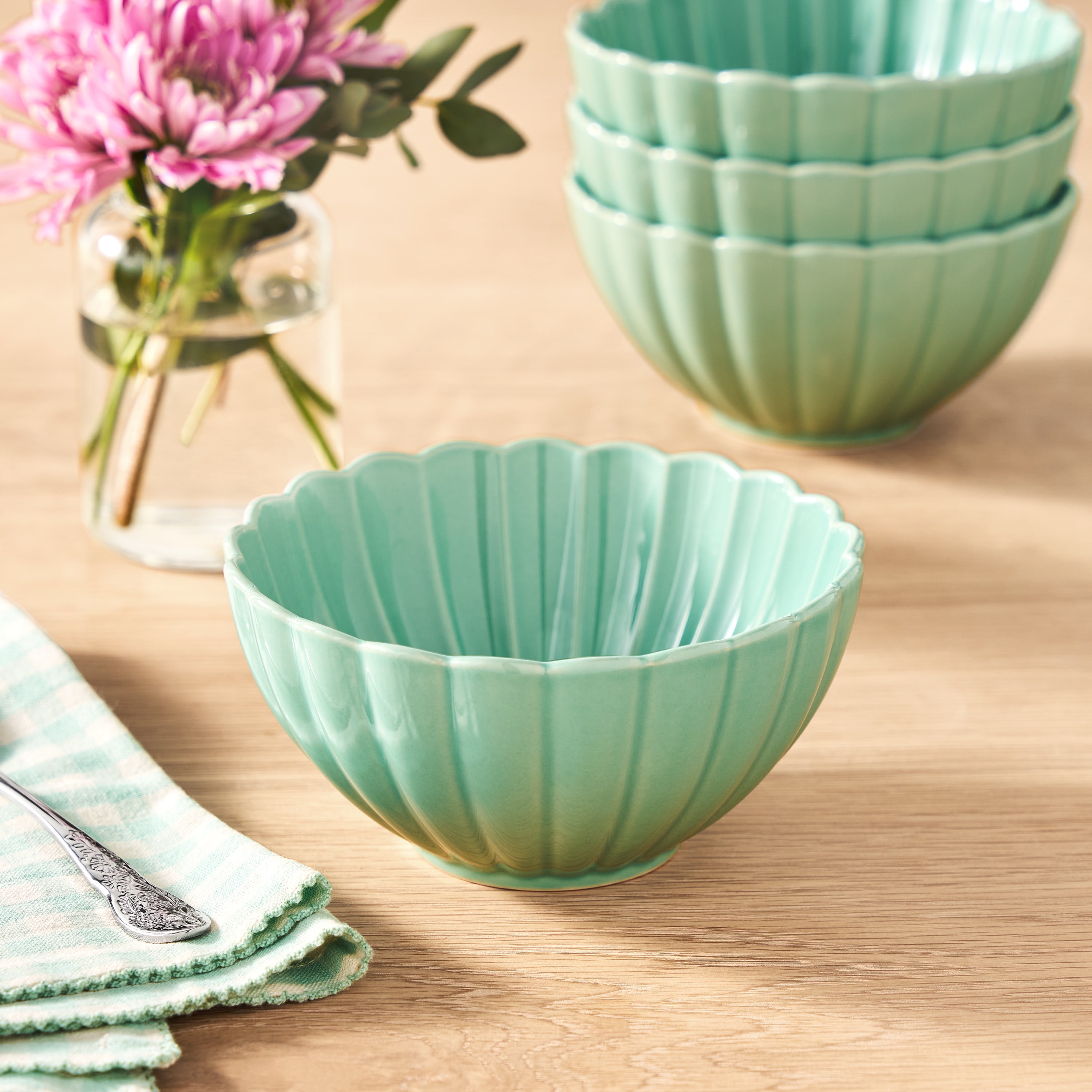 The Pioneer Woman Colette Stoneware Cereal Bowl, Green