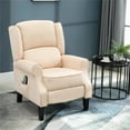 thumbnail image 2 of Recliner Chair. Wingback Single Sofa with Vibration Massage, Heat, Push Back Cream White, 2 of 10
