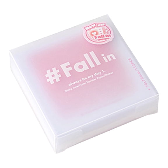 VKLU 1 Pack Aesthetic Gradient Sticky Notes, 2.76" x 2.76" Dreamy Pink Memo Pads, Self-Stick Notes with Portable Box for Journaling & Office