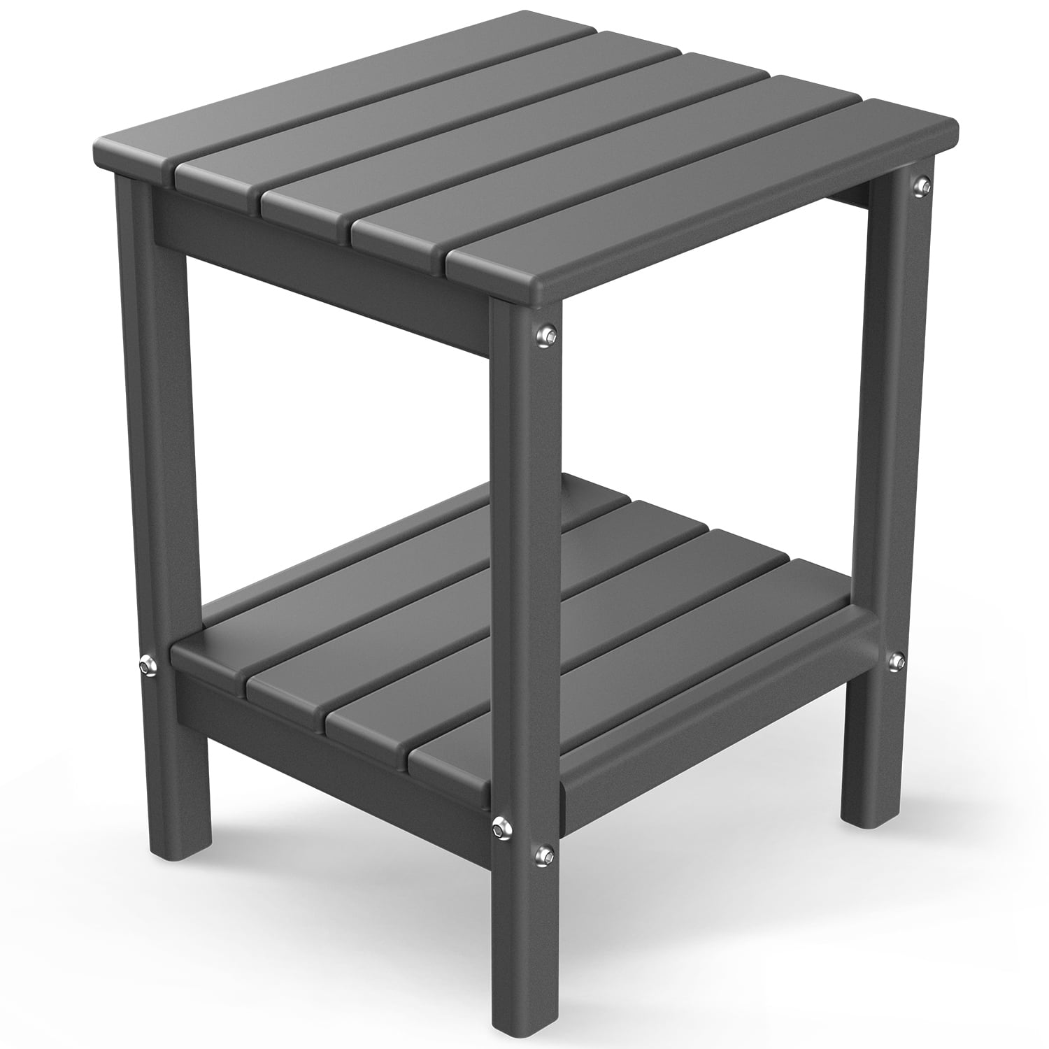 Adirondack Outdoor Side Table, HDPE Plastic Square End Tables with