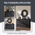 thumbnail image 6 of SinCiDo Farmhouse Buffet Cabinet, 60" Storage Cabinet w/9 Drawers, Grey, 6 of 7