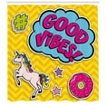 thumbnail image 2 of Ambesonne Chill Shower Curtain, Unicorn Donut Fun, 69"Wx84"L, Multicolor, 2 of 2