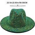 thumbnail image 2 of LINLIN Rhinestone Fedora Hats Wide Brim Panama Hat Casual Jazz Hats for Men Women, 2 of 2