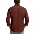 thumbnail image 4 of Men's Casual Long Sleeve Waffle Knit Button Down Solid Color Pocket Shirt for Spring Fall Casual Style,Deep Red,L, 4 of 4