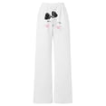 thumbnail image 4 of oqasdz Letter Print Girls Wide Leg Pants Drawstring Trousers for Youth Sports Fashion Durable Fit Casual Outdoor, 4 of 4