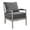 Charcoal Gray, variant on Scranton & Co Contemporary Spindle Arm Chair in Linen Beige Fabric