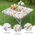 thumbnail image 4 of 34x34 Inch Square Tablecloth with All-Around Elastic Hem, Bohemian Floral Pattern for Card Tables and Patio Entertainment, 4 of 6