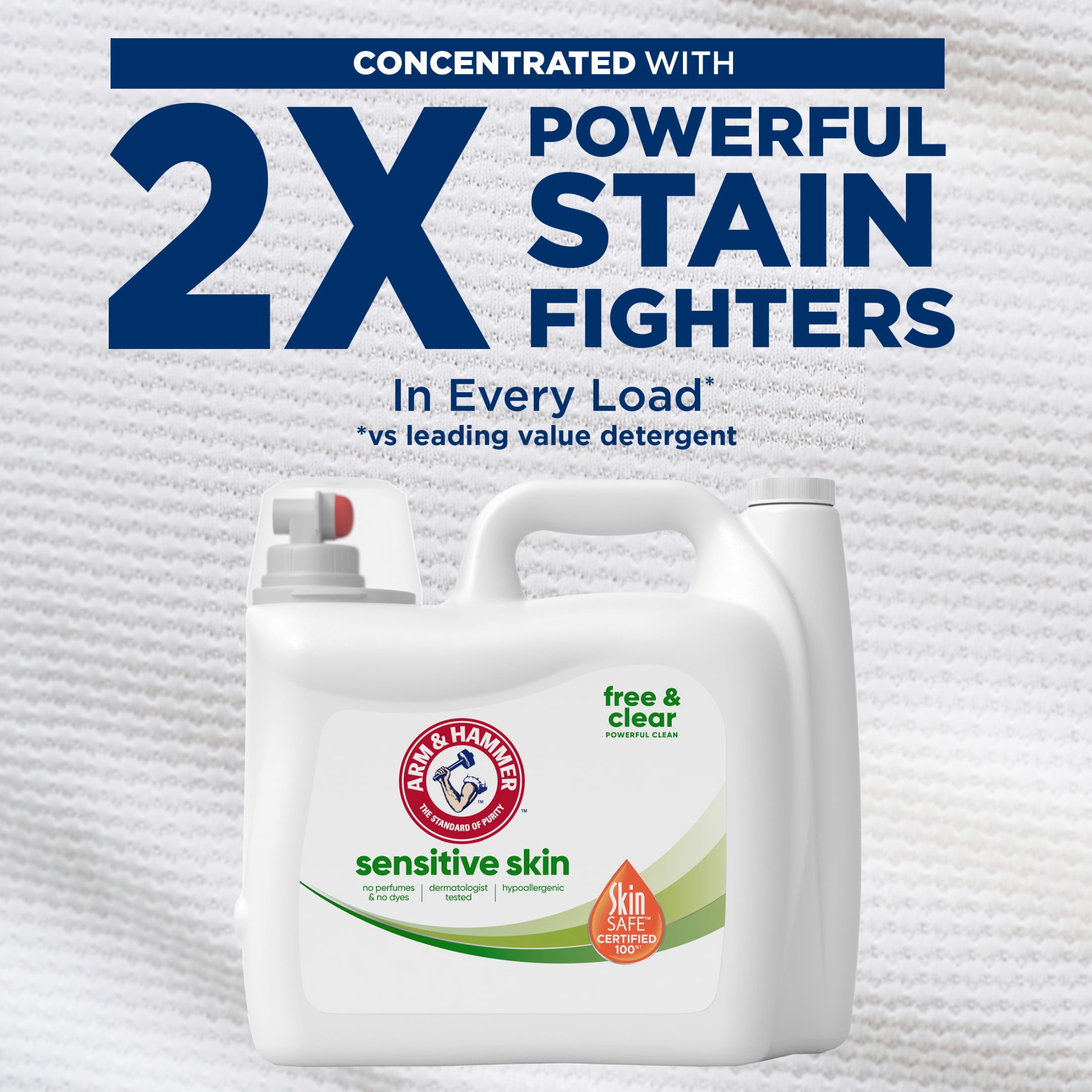 ARM & HAMMER Sensitive Skin Free & Clear Liquid Laundry Detergent, 140 Fl oz, 140 Loads