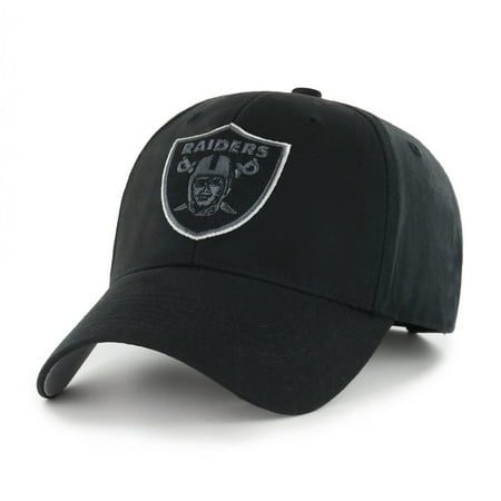 Raiders Fitted Hats - NFL Oakland Raiders Black Mass Basic Adjustable Cap/Hat by Fan Favorite
