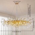 thumbnail image 4 of Modern Crystal Chandeliers for Dining Room, L47.2" Gold Tree Branch Rectangular Chandelier, Dining Room Light Fixture 13-Light High Ceiling Lights, Chandeliers for Foyer, Living Room, 4 of 6