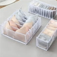 thumbnail image 3 of Underwear Storage Box Resuable Clothes Organizer Sock Storage Closet Basket Flodable Drawer Divided Portable Container, 6 Grid Underwear, White, 3 of 8