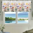 thumbnail image 3 of Spring Watercolor Valances for Windows Flower Wildflower Leaves Plant Rustic Rod Pocket Curtain Valance Window Treatment Short Curtains for Kitchen Living Room, 60"x14", 3 of 9