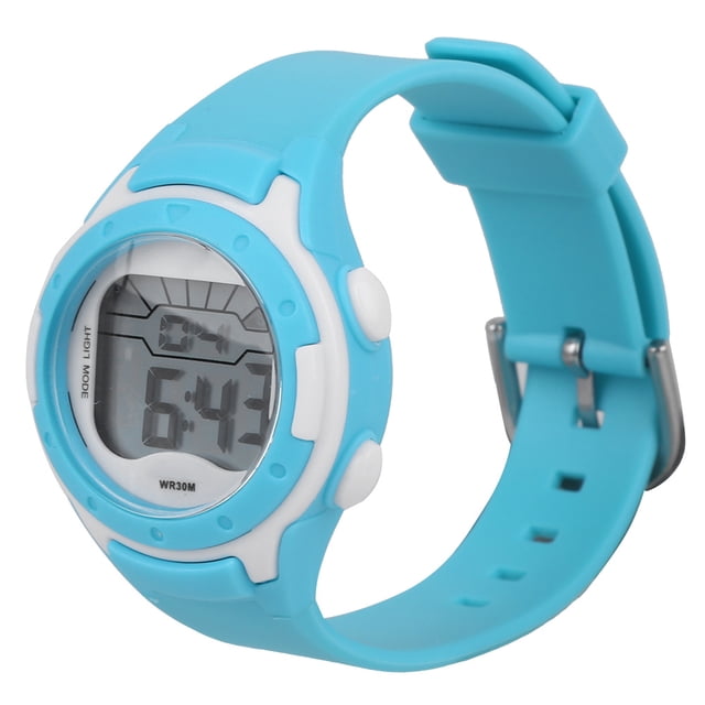 Reloj Electrónico Niños Deportes 3ATM Impermeable PU Correa Reloj de PulseraCian