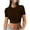 Coffee, variant on Lovskoo 2024 Crop Tops for Women Short Sleeve Round Neck Women Clothing Comfortable Breathable Blouses Tops Shirts for Women Coffee M