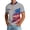 v#125Light Gray593, variant on Men'S T-Shirt American Flag Stars And Stripes Graphics U.S.A. Print Short Sleeve Collar Half Zip Freedom For 4th Of July Sunset Gathering Breathable Tee,Blue,S