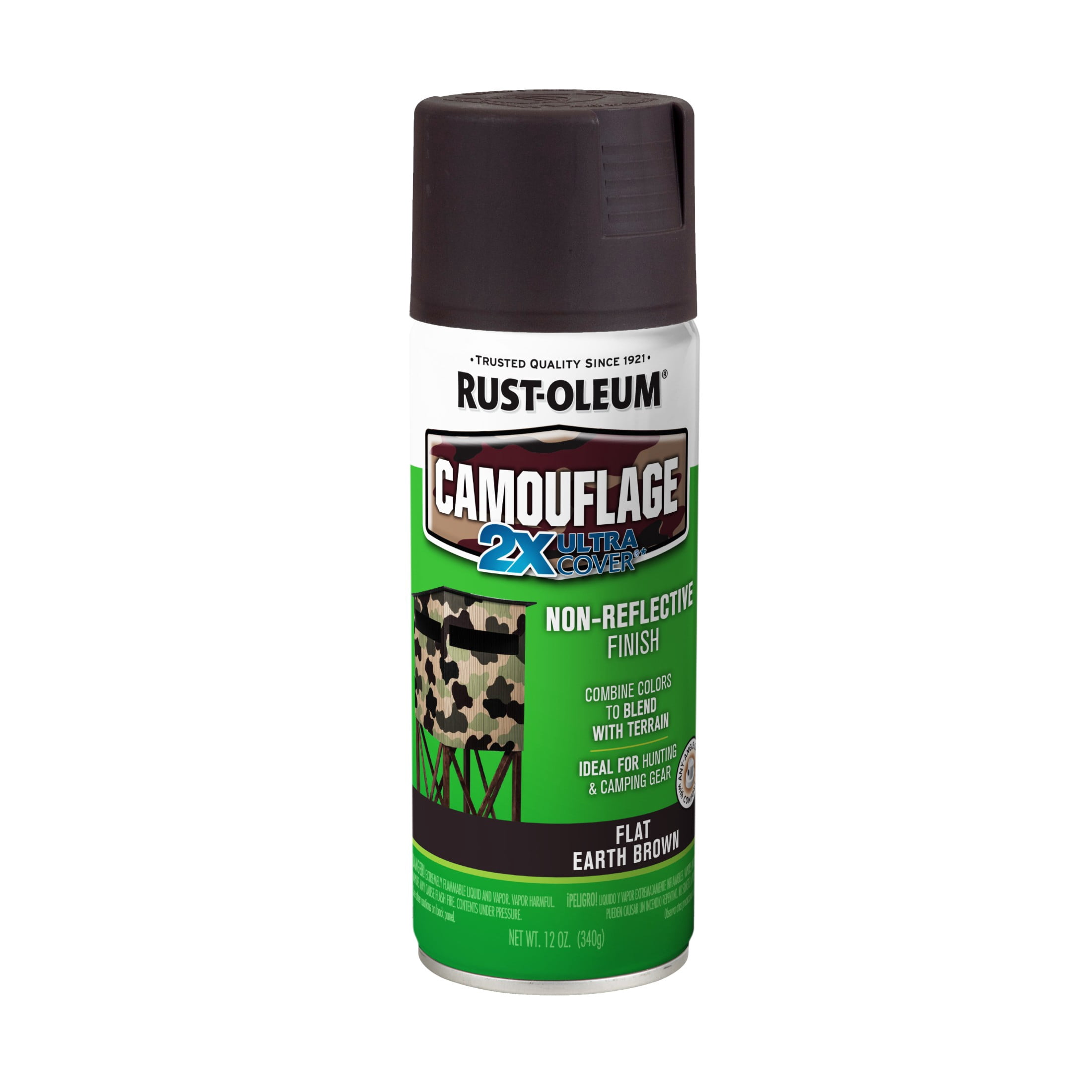 6 Pack, Earth Brown, Rust-Oleum Specialty Camouflage Spray Paint-279178, 12 oz