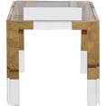 thumbnail image 3 of Home Square Squared Glass Top End Table in Gold - Set of 2, 3 of 4