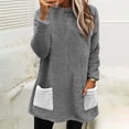 thumbnail image 2 of VISALY Turtleneck Sweatshirt Tunic Sweatshirt Pullover Fuzzy Fleece Sweatshirts Oversized Thermal Sweaters with Pockets Winter Clothes Pullover Sweatshirt Basic Sweatshirts Fall Sweatshirt Grey Xxl, 2 of 6