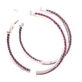 thumbnail image 3 of 0.82ct Natural Ruby 18kt Solid White Gold Hoop Earrings Jewelry Gift For Women, 3 of 3