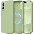 thumbnail image 1 of Funda de Silicona Premium, compatible con MagSafe, a Prueba de Golpes, para iPhone 17 6.3", Matcha, 1 of 7