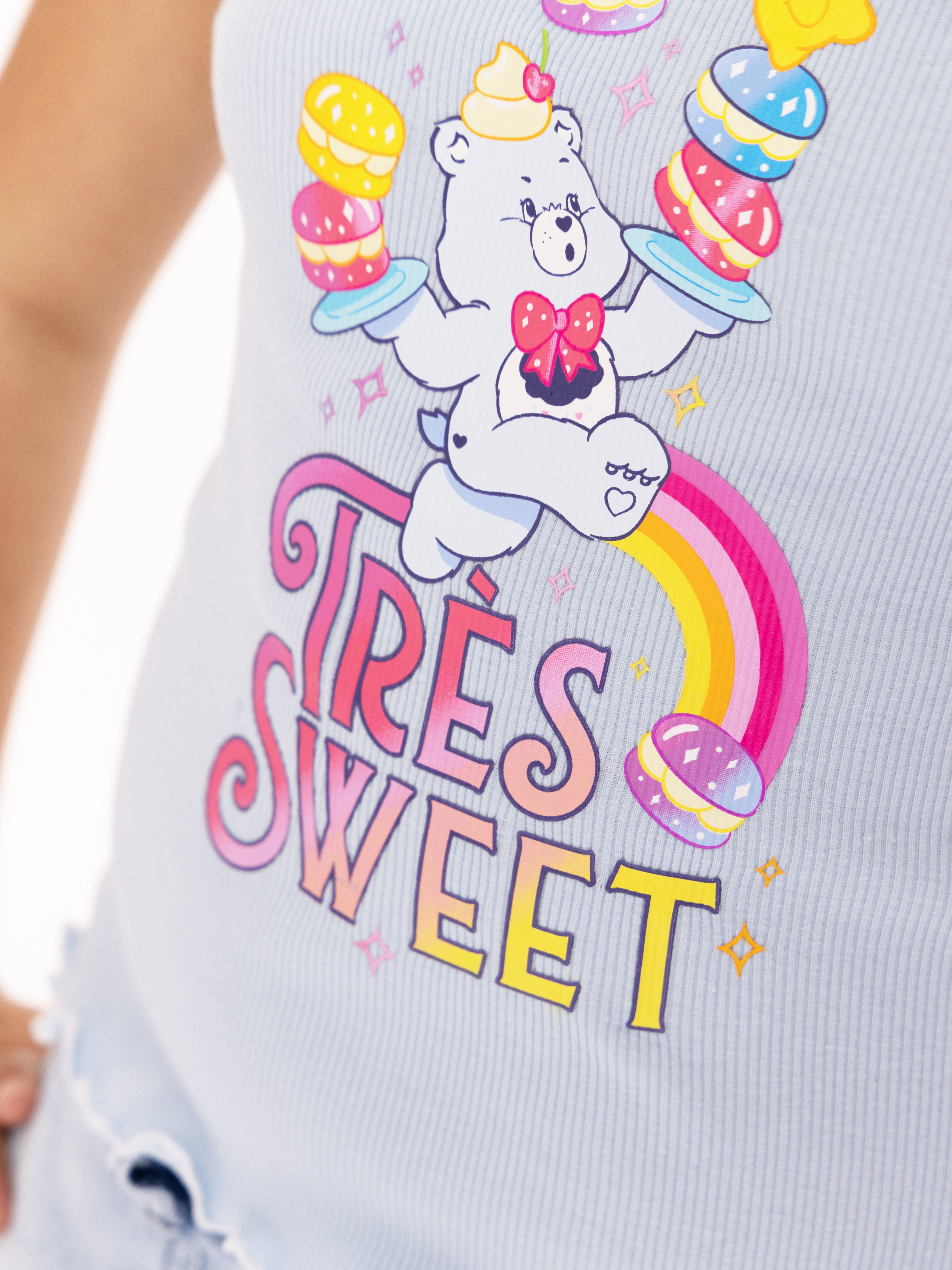 Care Bears Girls Purl Edge Graphic Tee with Short Sleeves, Sizes 4-16
