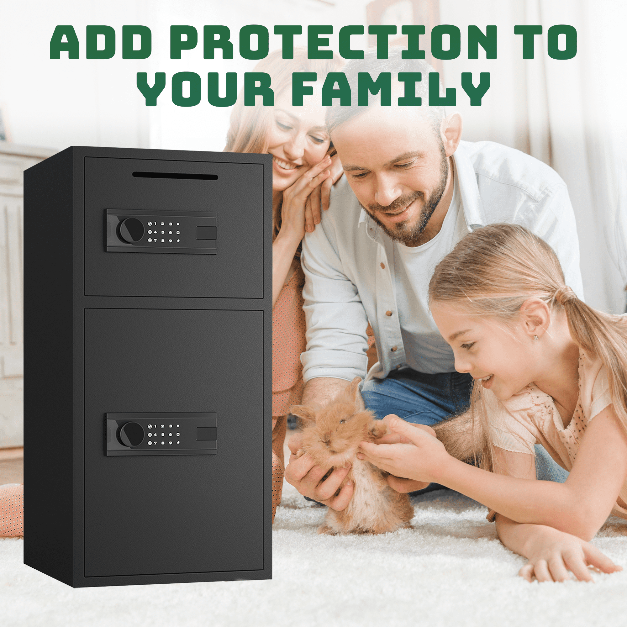 Opentiny 6.0 Cuft Large Digital Lock Home Safe Fireproof Waterproof, Anti-Theft Money Safe Box with Deposit Slot & Dual Alarm System, Backlit Keypad Security Document Safe for Home Business Office