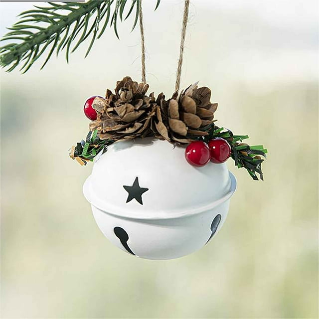 DPTALR Christmas Tree Decorations Gold White Red Metal Bell Pendants Christmas Decorations Hanging Ornaments