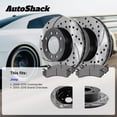 thumbnail image 3 of AutoShack 12.91" (328 mm) Front Vented Drilled & Slotted Brake Rotors E-Coated + Premium Ceramic Brake Pads | Replacement for 2005-2010 Jeep Grand Cherokee | 6-PC Brake Kit | ShadowGuard, 3 of 5
