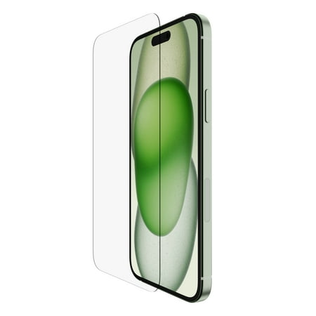 Belkin ScreenForce TemperedGlass Treated Screen Protector for iPhone 15 Plus - Slim & Scratch-Resistant - Includes Easy Align Tray for Bubble Free Application
