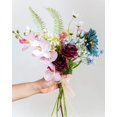 thumbnail image 2 of Ramo de rosas de seda DuHouse de flores artificiales, 10 unidades, color burdeos, 2 of 6