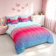 thumbnail image 2 of Homewish Psychedelic Stars King Bedding, Blue Pink Ombre King Bed in a Bag, Colorful Stars Reversible, 7-Piece, 2 of 7