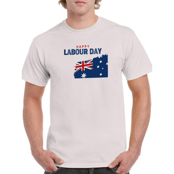 Labour Day Simple Flag Art T-Shirt Men -Image by Shutterstock, Male 3X-Large
