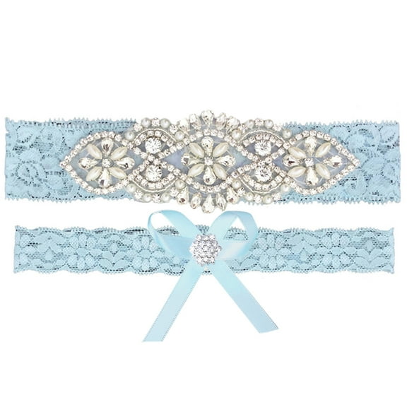 light blue Garters for Bride Wedding Garter Lace Bridal Garter Party Leg Thigh Garters for Women