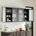 thumbnail image 6 of New Retro Wall Cabinet - Black Steel, Hazy Glass Doors, 2 Shelves, 31.5"W x 30"H, Outdoor Paint, 6 of 6