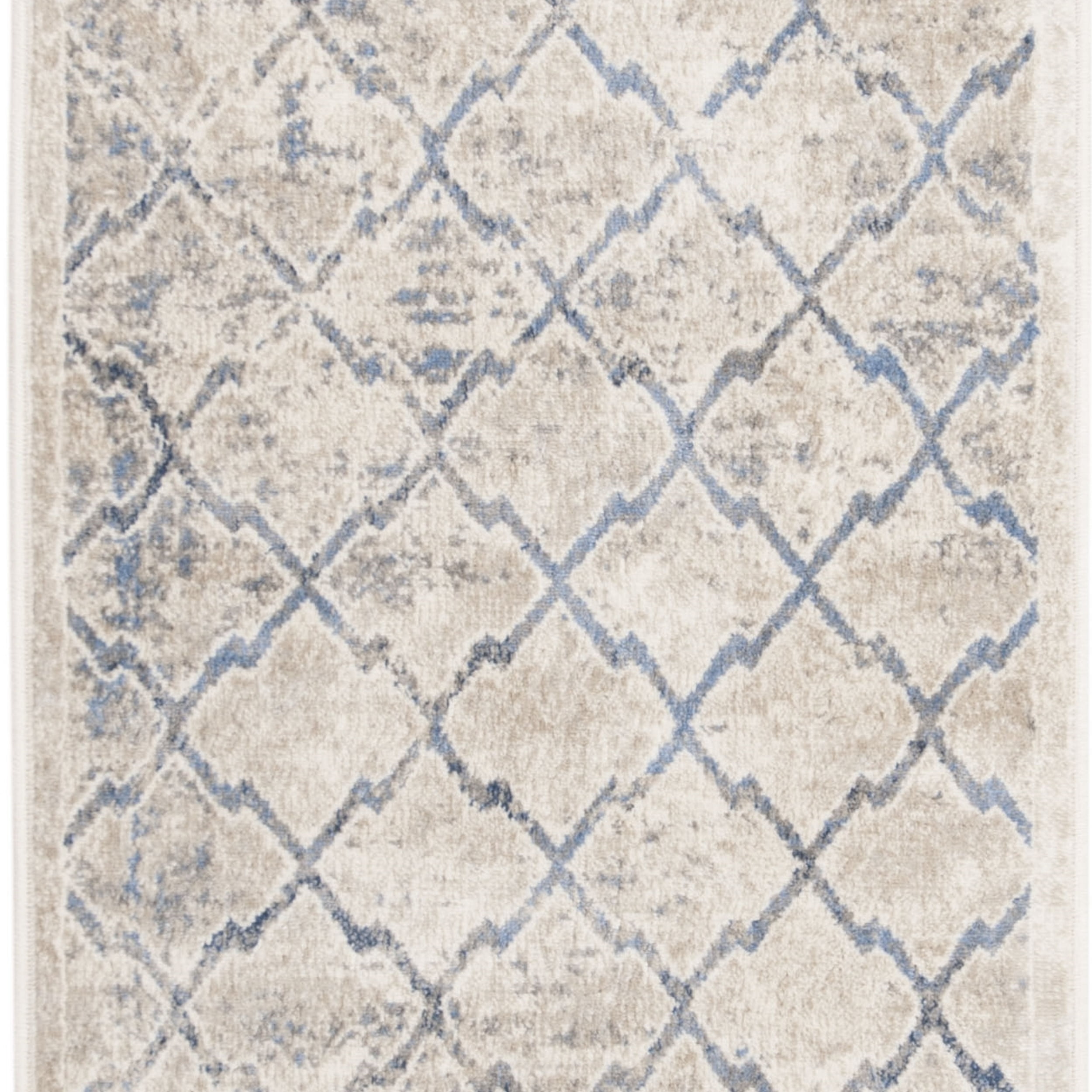 SAFAVIEH Brentwood Celandine Geometric Runner Rug, 2' x 14', Light Grey/Blue