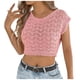 thumbnail image 3 of RKSTN Women's Crochet Hollow Tank Tops Oversized Crewneck Sleeveless T Shirts Sexy Cropped Tank Top Womens Casual Solid Plus Size Loose Fits Breathable Cool Basic Tunic Shirts Summer Vest Clothes, 3 of 9