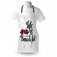 thumbnail image 4 of Saying Apron, Life is Saying with Roses and Victorian Style Motifs, Unisex Kitchen Bib with Adjustable Neck for Cooking Gardening, Adult Size, Indigo Ruby, by Ambesonne, 4 of 4