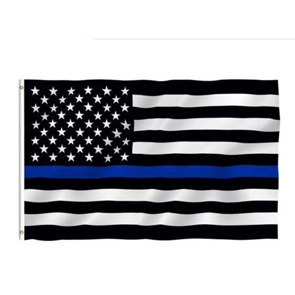 WIFKLSIIPG Flags 3 by 5 Foot Flag Black White and Blue American