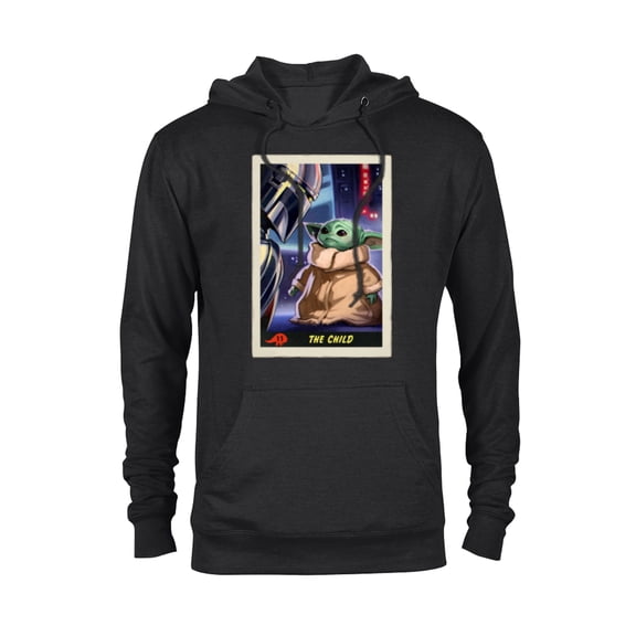 Star Wars The Mandalorian The Child Trading Card - Pullover Hoodie for Adults - Customized-Black
