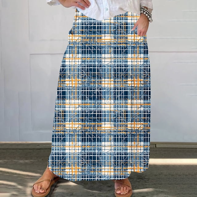 Fiudx Vêtements pour Femmes Mode Couleur Unie Robe Mi-Longue Décontractée Ajustée Jupe Moulante Froncée Liquidation d'Été