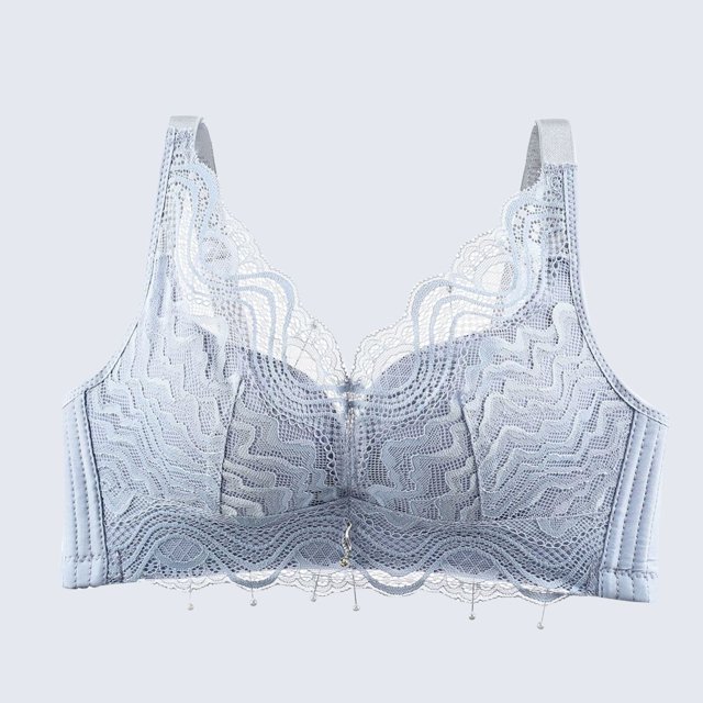LOVZFMLL Bras for Women Woman's Solid Color Printing Large Size Ventilate Bra Without Steel Rim Gray S