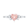 thumbnail image 5 of Rosec Jewels IGI Certified Lab Grown Pink Diamond Heart Engagement Ring (1 Carat, VS1 Grade) - Pink White Diamond Ring - Gift for Women, 925 Sterling Silver, US 4.00, 5 of 9
