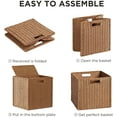 thumbnail image 6 of HBlife Wicker Baskets, Set of 3 Foldable Hand-Woven Paper Rope Storage Baskets, Caramel, 6 of 10