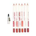 thumbnail image 2 of Lápiz Delineador De Labios De 2 X 6 Piezas, Aplicación Suave, Resistente Al Agua, Para Niñas, Estilo A, 2 of 8