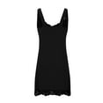 thumbnail image 3 of ylioge Womens V Neck Nightgowns Lace Splice Sleeveless Sleepshirts Dresses Ladies Casual Solid Comfort Pleated Loungewear Nightdresses, 3 of 4