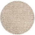 thumbnail image 2 of SAFAVIEH Hudson Merrilyn Chevron Shag Area Rug, Ivory/Grey, 5' x 5' Round, 2 of 7